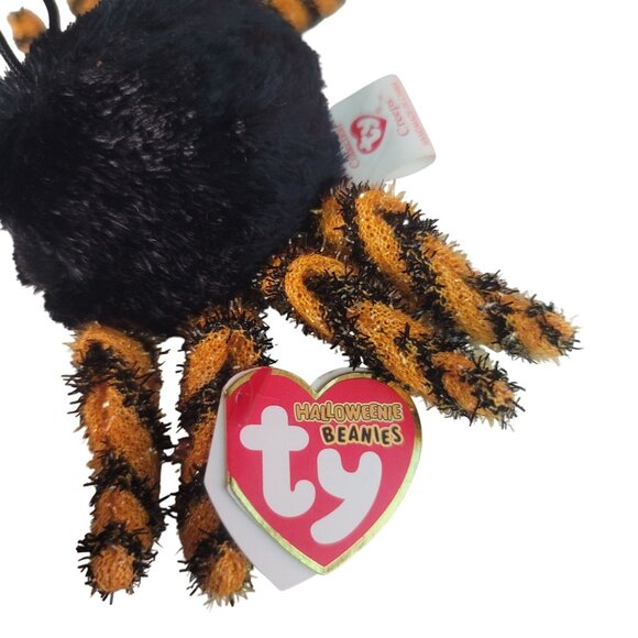Ty Beanie Babies Halloweenie Beanies Creeps Spider Plush Toy Black Ornament NEW - Picture 5 of 9